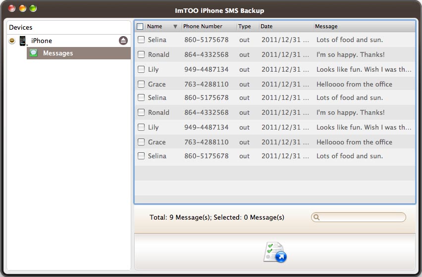 ImTOO iPhone SMS Backup for Mac
